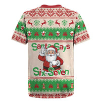 Funny Six Seven Meme Christmas Rugby Jersey Santa Says 6 7 - Wonder Print Shop