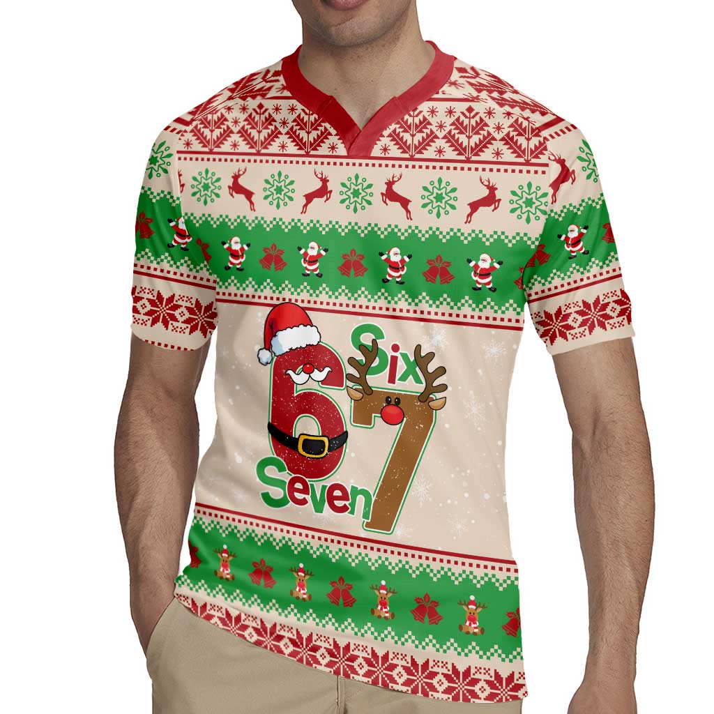 Funny Six Seven Meme Christmas Rugby Jersey Santa Says 6 7 - Wonder Print Shop