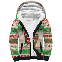 Funny Six Seven Meme Christmas Sherpa Hoodie Santa Says 6 7 - Wonder Print Shop