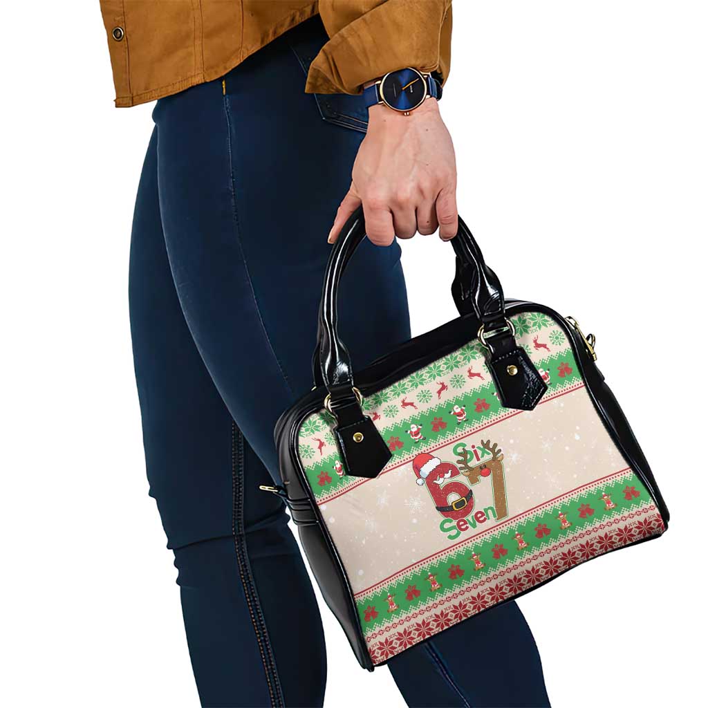Funny Six Seven Meme Christmas Shoulder Handbag Santa Says 6 7 - Wonder Print Shop
