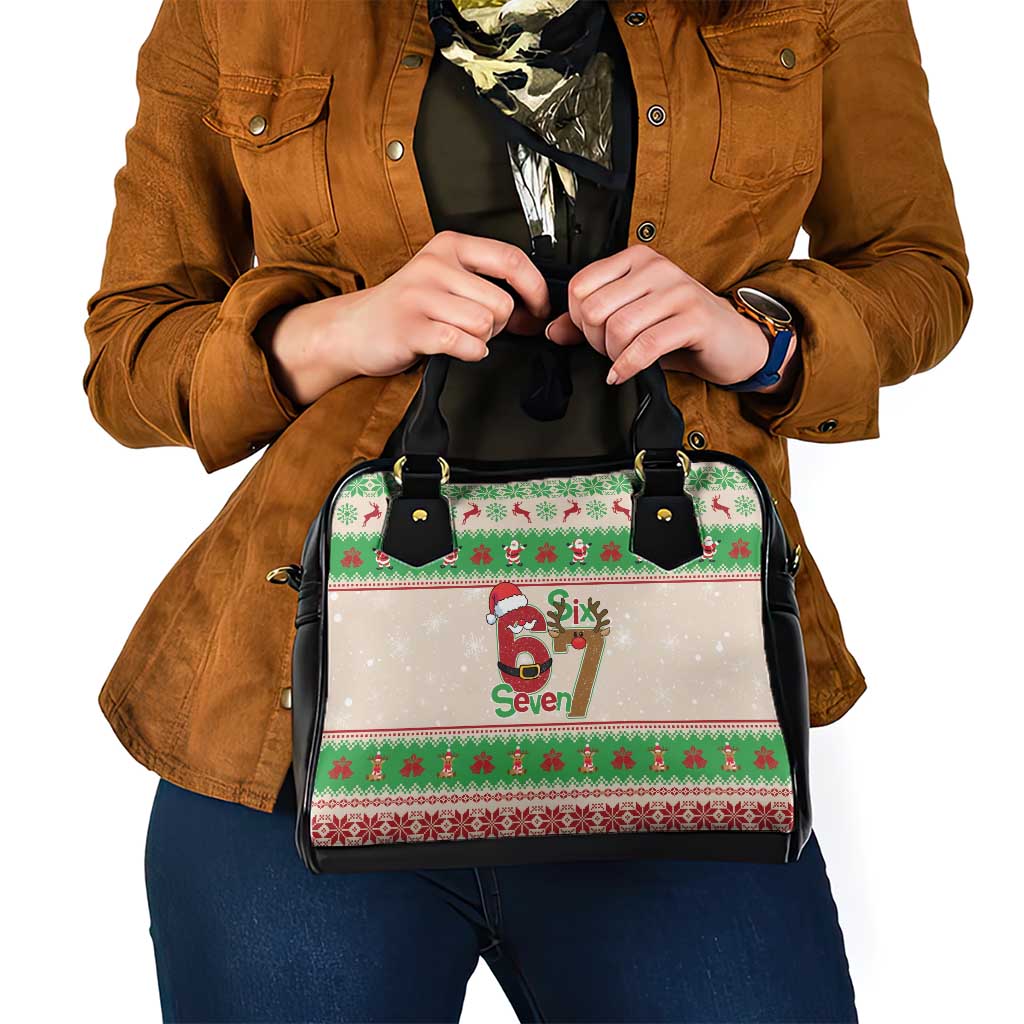 Funny Six Seven Meme Christmas Shoulder Handbag Santa Says 6 7 - Wonder Print Shop