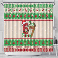Funny Six Seven Meme Christmas Shower Curtain Santa Says 6 7 - Wonder Print Shop