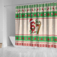 Funny Six Seven Meme Christmas Shower Curtain Santa Says 6 7 - Wonder Print Shop