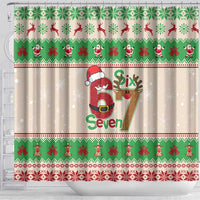 Funny Six Seven Meme Christmas Shower Curtain Santa Says 6 7 - Wonder Print Shop