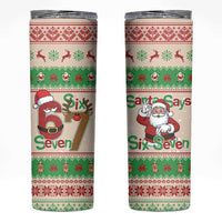 Funny Six Seven Meme Christmas Skinny Tumbler Santa Says 6 7 - Wonder Print Shop