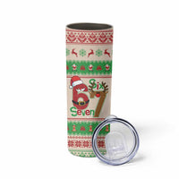 Funny Six Seven Meme Christmas Skinny Tumbler Santa Says 6 7 - Wonder Print Shop
