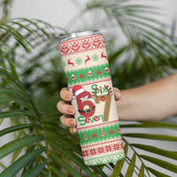 Funny Six Seven Meme Christmas Skinny Tumbler Santa Says 6 7 - Wonder Print Shop