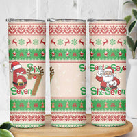Funny Six Seven Meme Christmas Skinny Tumbler Santa Says 6 7 - Wonder Print Shop