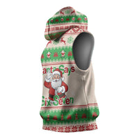 Funny Six Seven Meme Christmas Sleeveless Hoodie Santa Says 6 7 - Wonder Print Shop