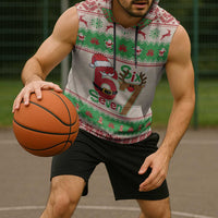 Funny Six Seven Meme Christmas Sleeveless Hoodie Santa Says 6 7 - Wonder Print Shop