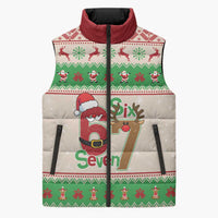 Funny Six Seven Meme Christmas Sleeveless Puffer Jacket Santa Says 6 7 - Wonder Print Shop
