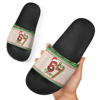Funny Six Seven Meme Christmas Slide Sandals Santa Says 6 7 - Wonder Print Shop
