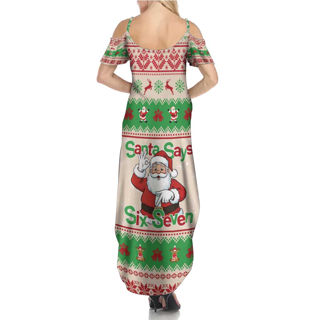 Funny Six Seven Meme Christmas Summer Maxi Dress Santa Says 6 7 - Wonder Print Shop