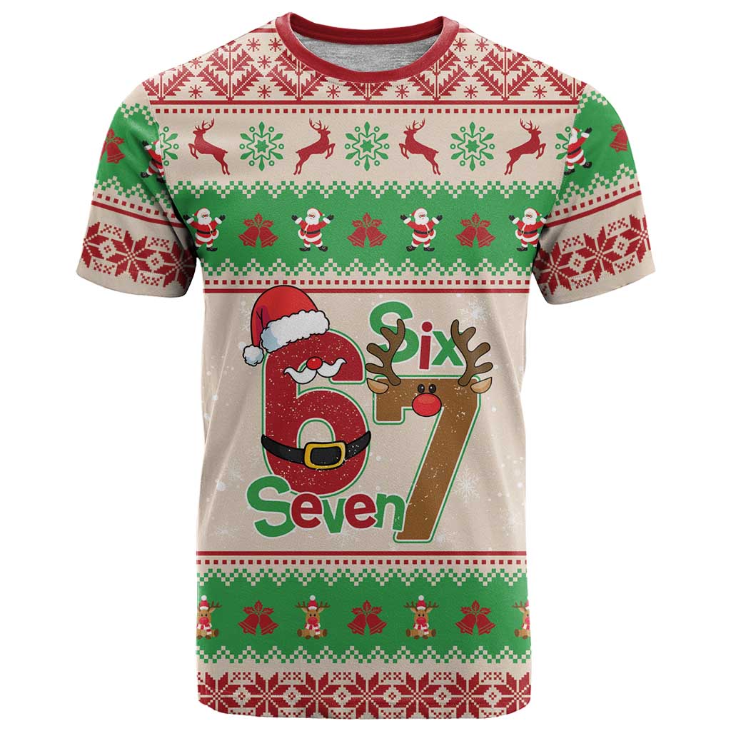 Funny Six Seven Meme Christmas T Shirt Santa Says 6 7 - Wonder Print Shop