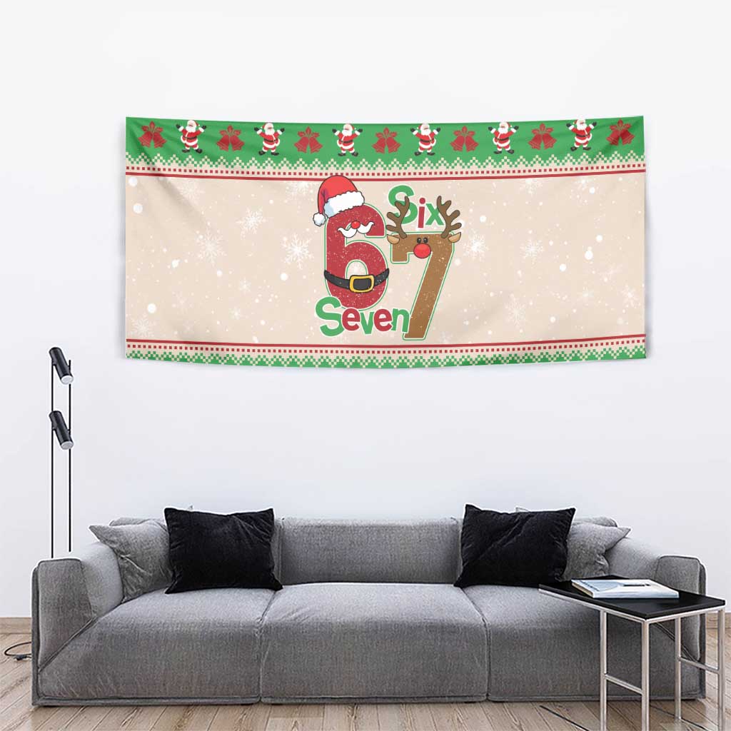 Funny Six Seven Meme Christmas Tapestry Santa Says 6 7 - Wonder Print Shop