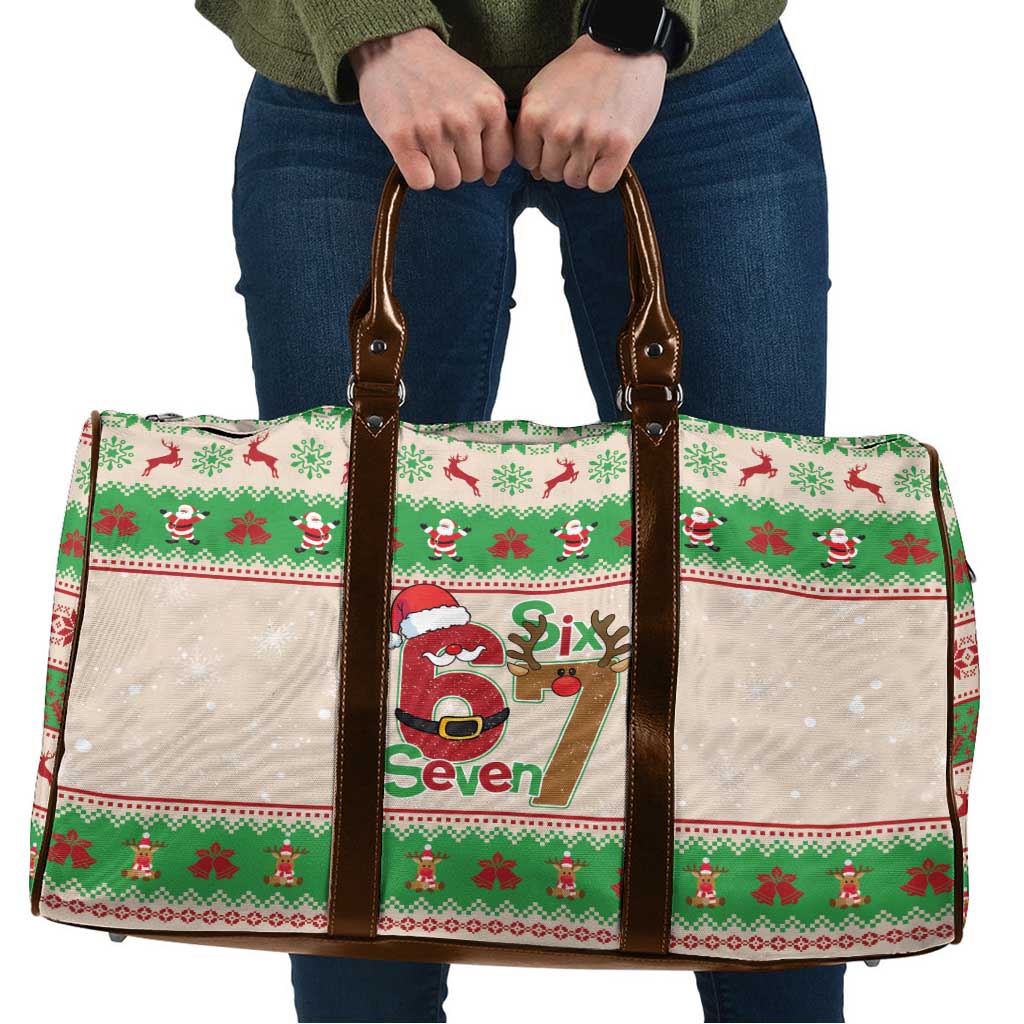 Funny Six Seven Meme Christmas Travel Bag Santa Says 6 7 - Wonder Print Shop