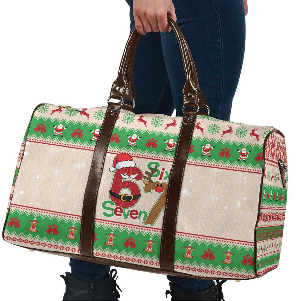 Funny Six Seven Meme Christmas Travel Bag Santa Says 6 7 - Wonder Print Shop