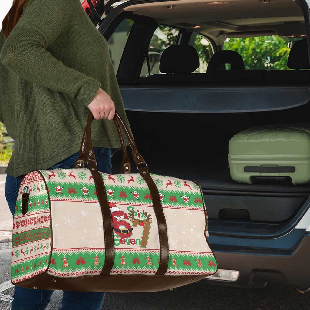 Funny Six Seven Meme Christmas Travel Bag Santa Says 6 7 - Wonder Print Shop