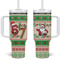 Funny Six Seven Meme Christmas Tumbler With Handle Santa Says 6 7 - Wonder Print Shop