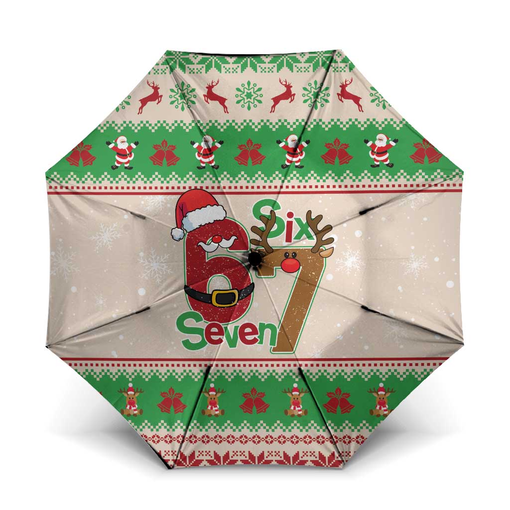 Funny Six Seven Meme Christmas Umbrella Santa Says 6 7 - Wonder Print Shop