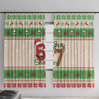 Funny Six Seven Meme Christmas Window Curtain Santa Says 6 7 - Wonder Print Shop
