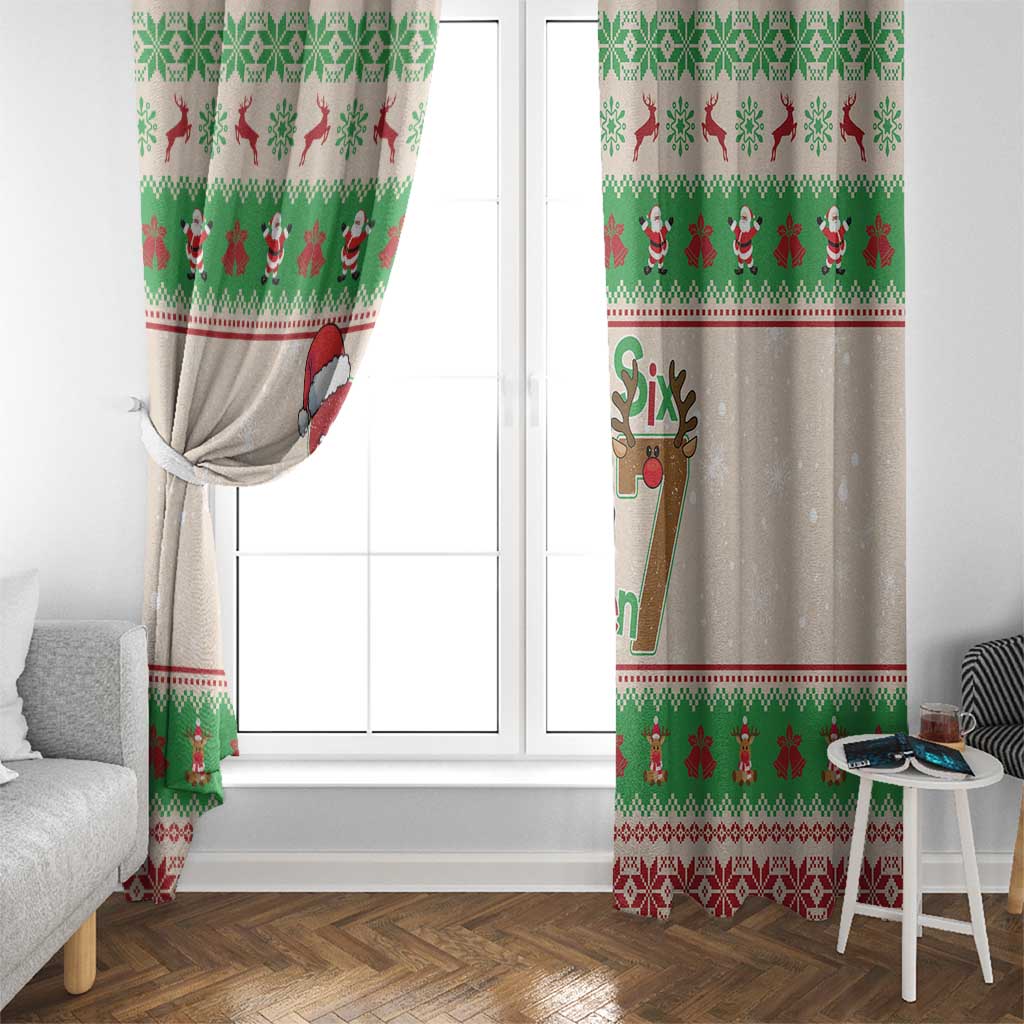 Funny Six Seven Meme Christmas Window Curtain Santa Says 6 7 - Wonder Print Shop