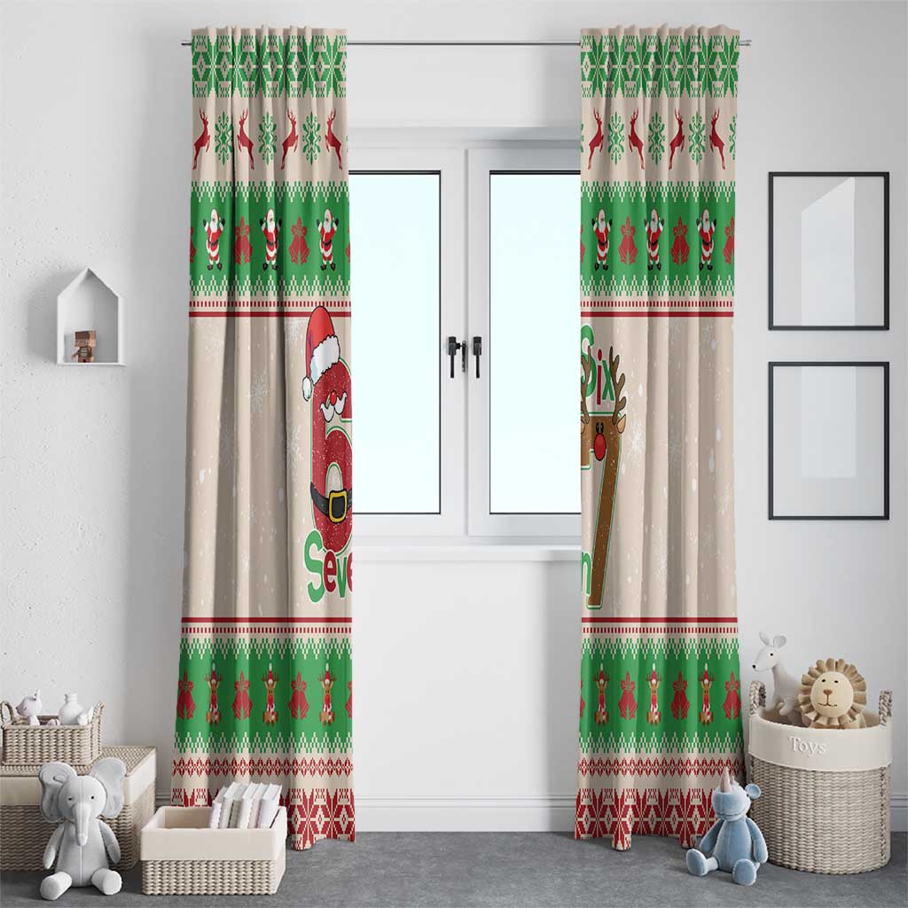 Funny Six Seven Meme Christmas Window Curtain Santa Says 6 7 - Wonder Print Shop