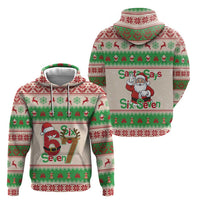 Funny Six Seven Meme Christmas Zip Hoodie Santa Says 6 7 - Wonder Print Shop