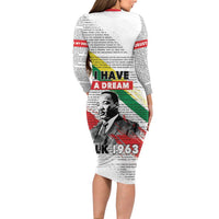 Martin Luther King Family Matching Long Sleeve Bodycon Dress and Hawaiian Shirt Honoring The Legacy White Version LT05 - Wonder Print Shop