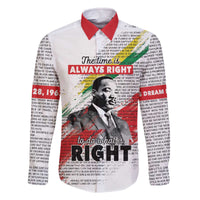Martin Luther King Family Matching Off The Shoulder Long Sleeve Dress and Hawaiian Shirt Honoring The Legacy White Version LT05 - Wonder Print Shop