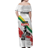 Martin Luther King Family Matching Off Shoulder Maxi Dress and Hawaiian Shirt Honoring The Legacy White Version LT05 - Wonder Print Shop