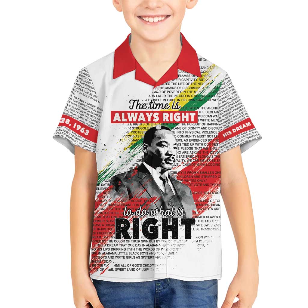 Martin Luther King Family Matching Off Shoulder Maxi Dress and Hawaiian Shirt Honoring The Legacy White Version LT05 - Wonder Print Shop