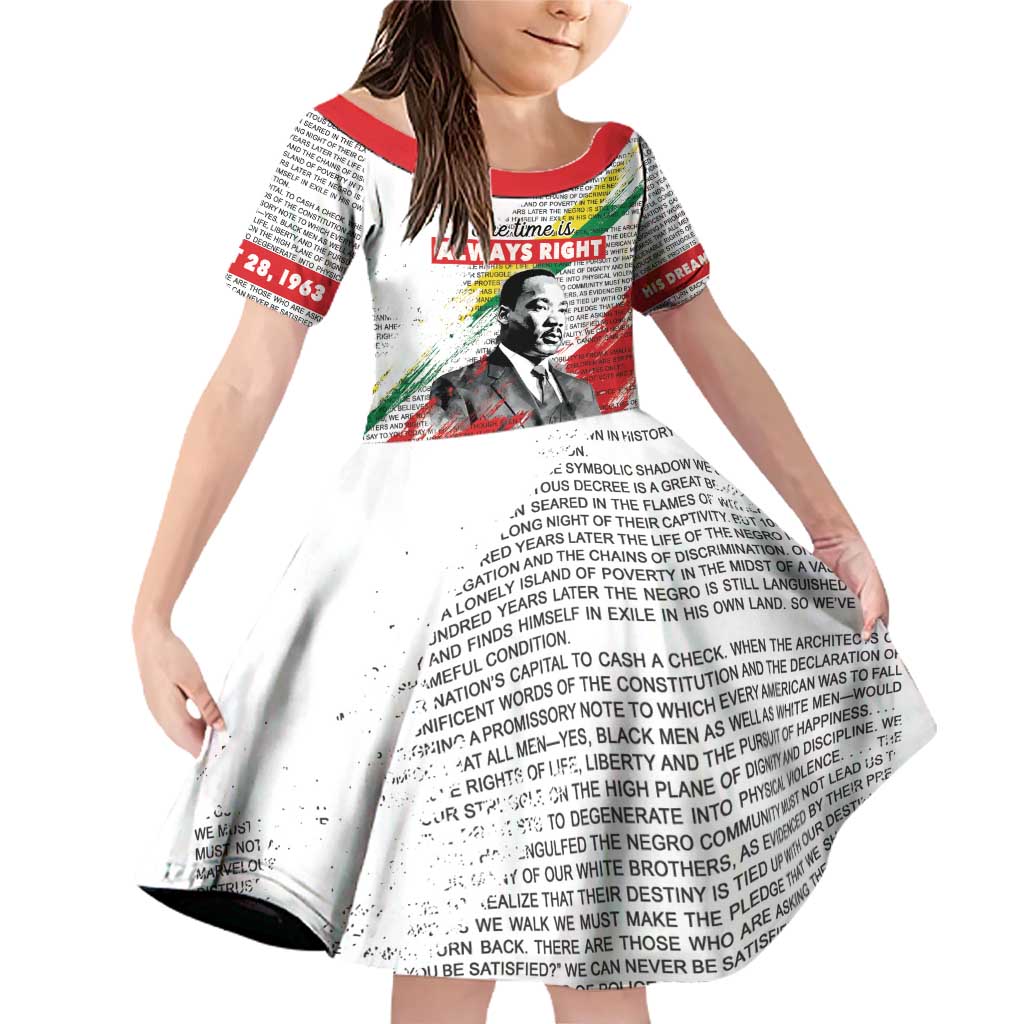 Martin Luther King Family Matching Off Shoulder Short Dress and Hawaiian Shirt Honoring The Legacy White Version LT05 - Wonder Print Shop