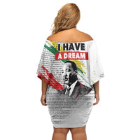 Martin Luther King Family Matching Off Shoulder Short Dress and Hawaiian Shirt Honoring The Legacy White Version LT05 - Wonder Print Shop