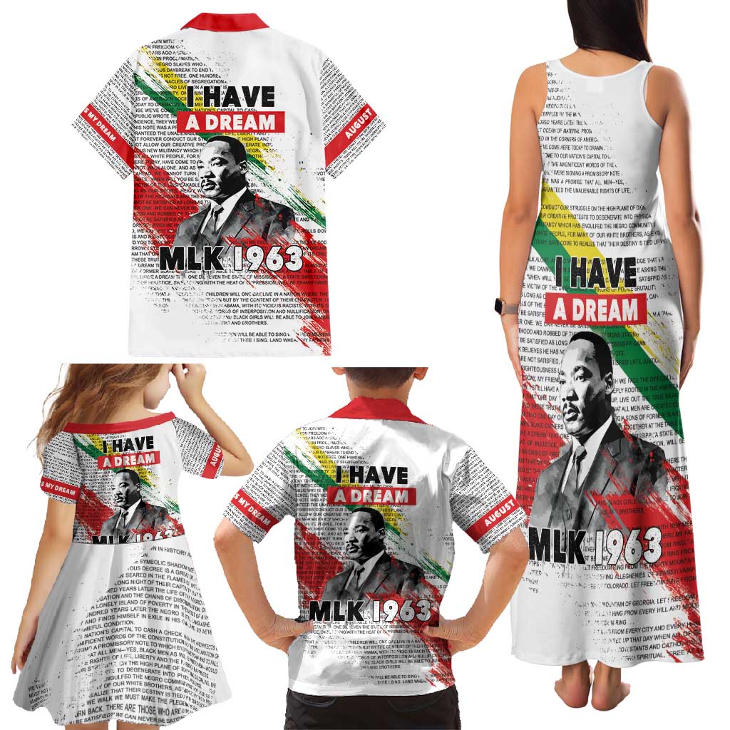 Martin Luther King Family Matching Tank Maxi Dress and Hawaiian Shirt Honoring The Legacy White Version LT05 - Wonder Print Shop