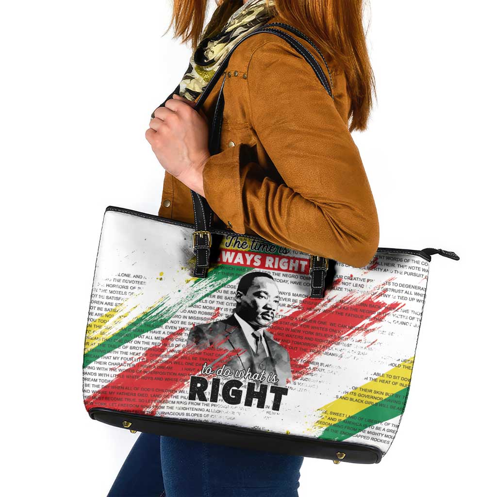 Martin Luther King Leather Tote Bag Honoring The Legacy White Version LT05 - Wonder Print Shop