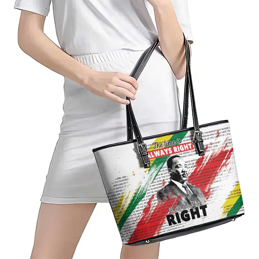 Martin Luther King Leather Tote Bag Honoring The Legacy White Version LT05 - Wonder Print Shop