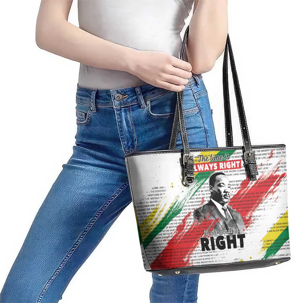 Martin Luther King Leather Tote Bag Honoring The Legacy White Version LT05 - Wonder Print Shop