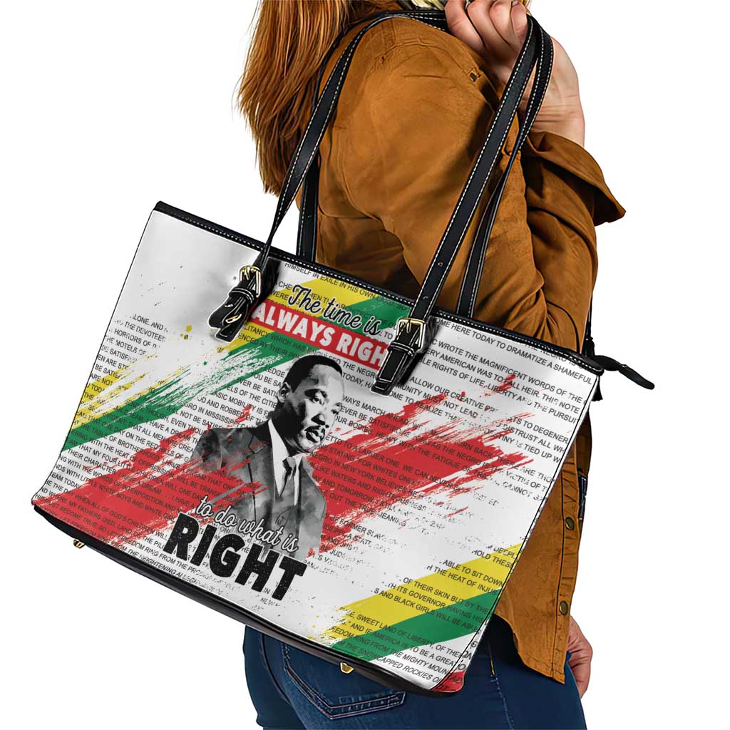 Martin Luther King Leather Tote Bag Honoring The Legacy White Version LT05 - Wonder Print Shop