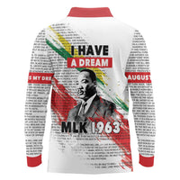Martin Luther King Long Sleeve Polo Shirt Honoring The Legacy White Version LT05 - Wonder Print Shop