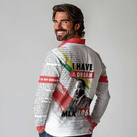 Martin Luther King Long Sleeve Polo Shirt Honoring The Legacy White Version LT05 - Wonder Print Shop