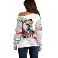 Martin Luther King Off Shoulder Sweater Honoring The Legacy White Version LT05 - Wonder Print Shop