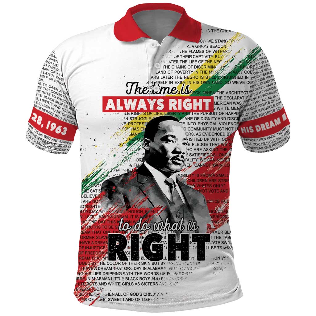 Martin Luther King Polo Shirt Honoring The Legacy White Version LT05 - Wonder Print Shop