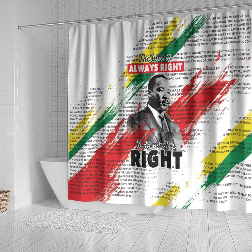 Martin Luther King Shower Curtain Honoring The Legacy White Version
