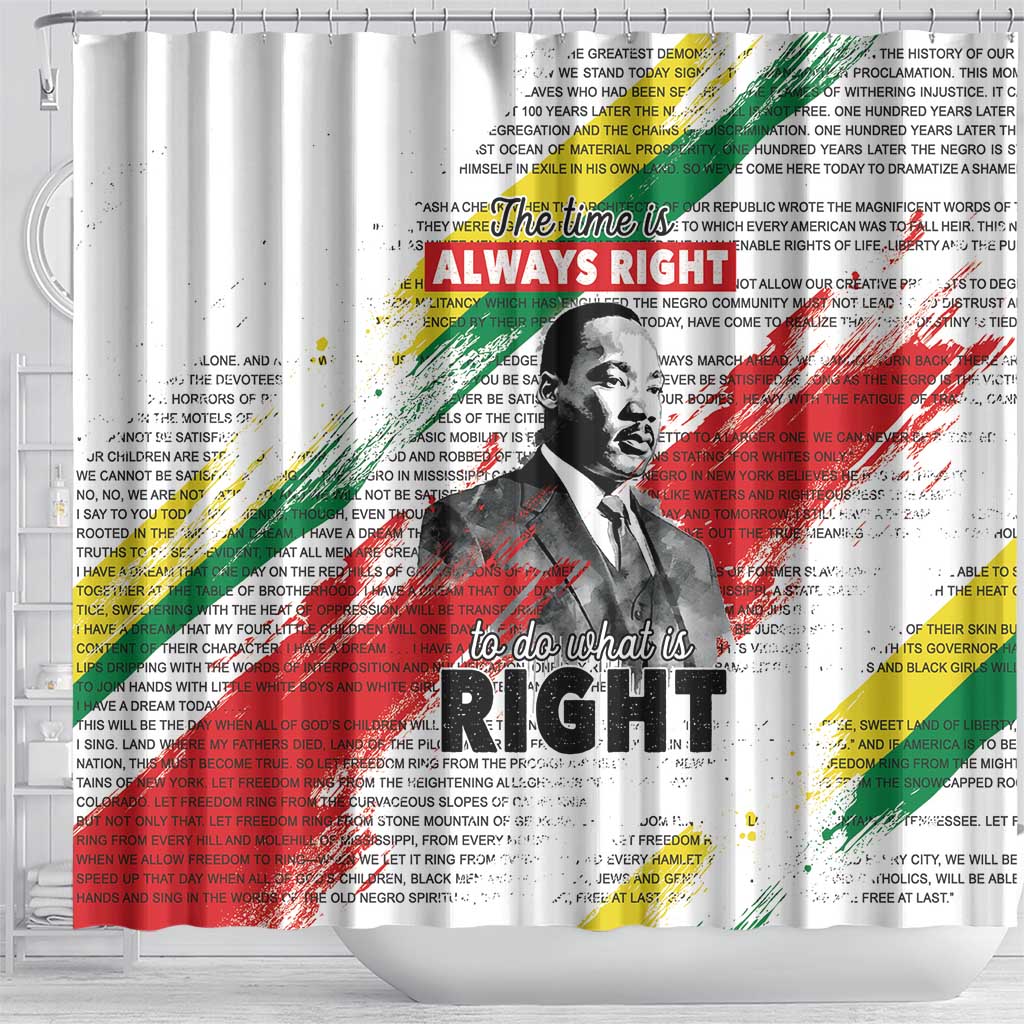 Martin Luther King Shower Curtain Honoring The Legacy White Version