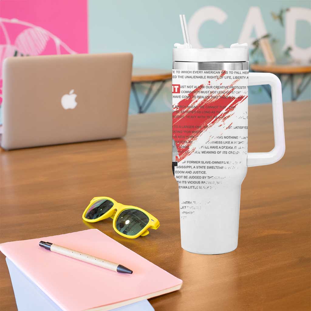 MLK Honoring The Legacy Tumbler With Handle White Version LT05 - Wonder Print Shop