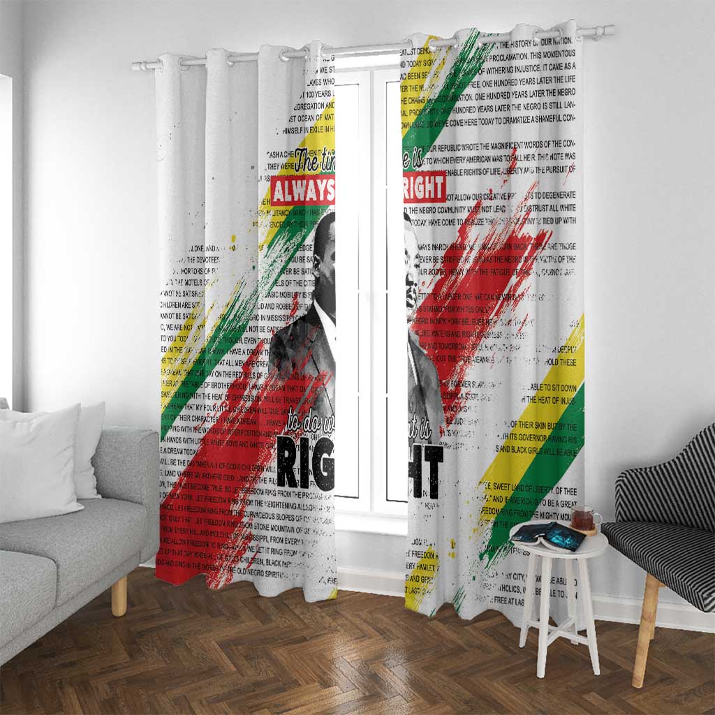 Martin Luther King Window Curtain Honoring The Legacy White Version LT05 - Wonder Print Shop