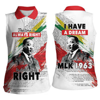 Martin Luther King Women Sleeveless Polo Shirt Honoring The Legacy White Version LT05 - Wonder Print Shop