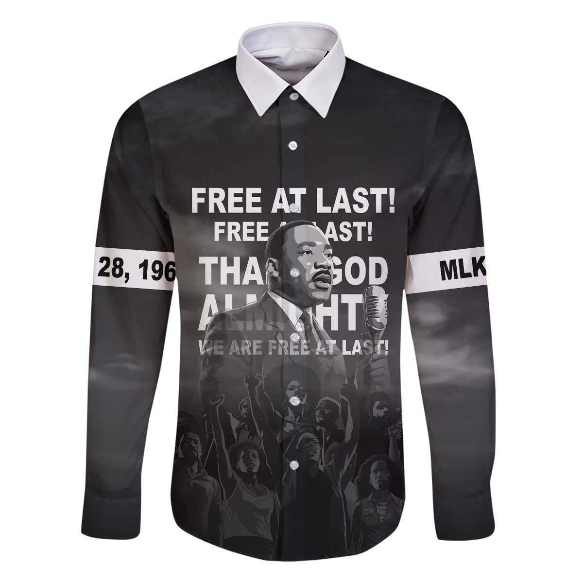 Martin Luther King MLK Family Matching Off The Shoulder Long Sleeve Dress and Hawaiian Shirt I Have A Dream LT05 - Wonder Print Shop