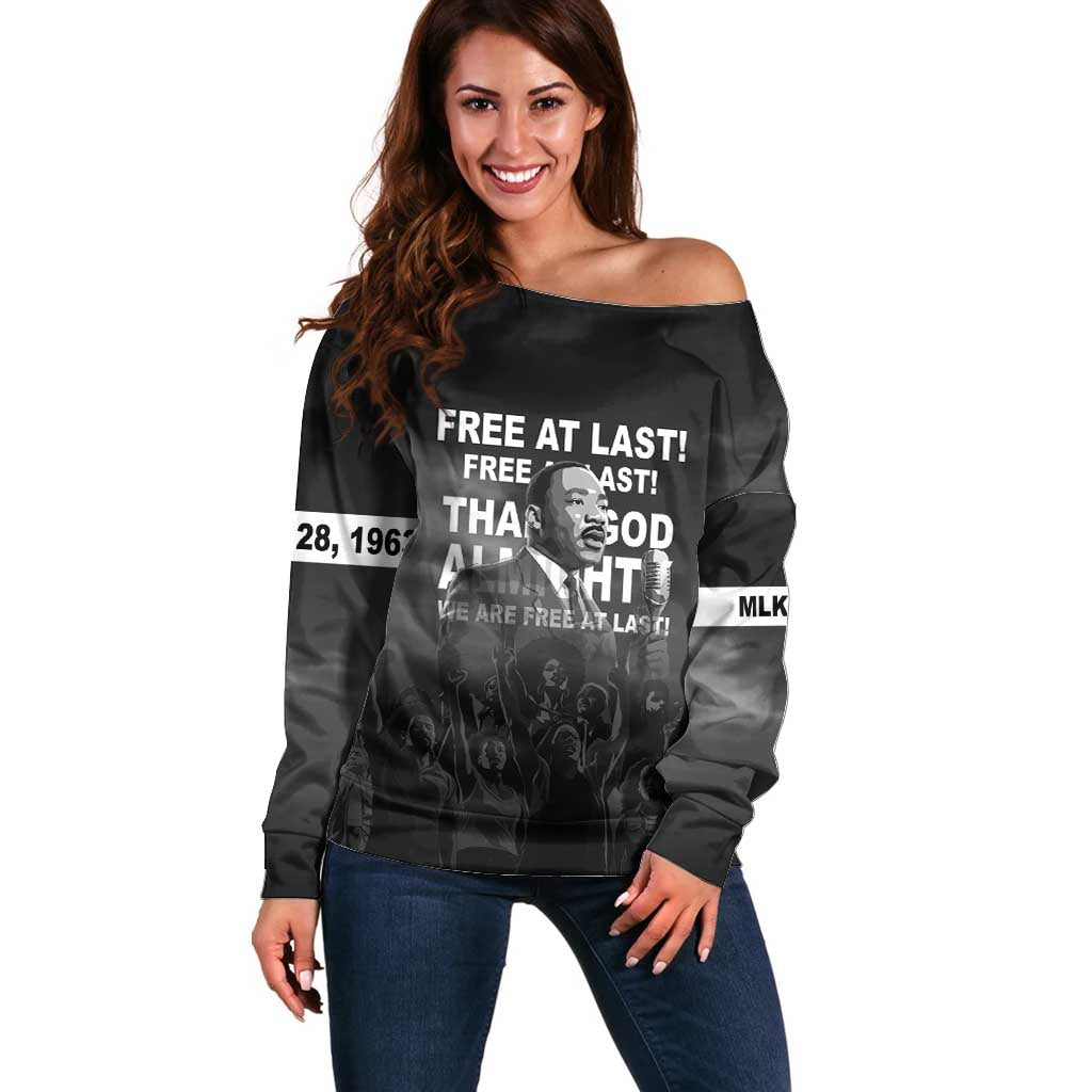 Martin Luther King MLK Off Shoulder Sweater I Have A Dream LT05 - Wonder Print Shop
